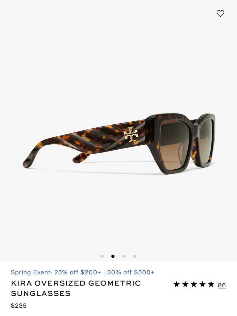 Tory Burch Kira Oversized Sunglasses In Tortoise With Gold Logo